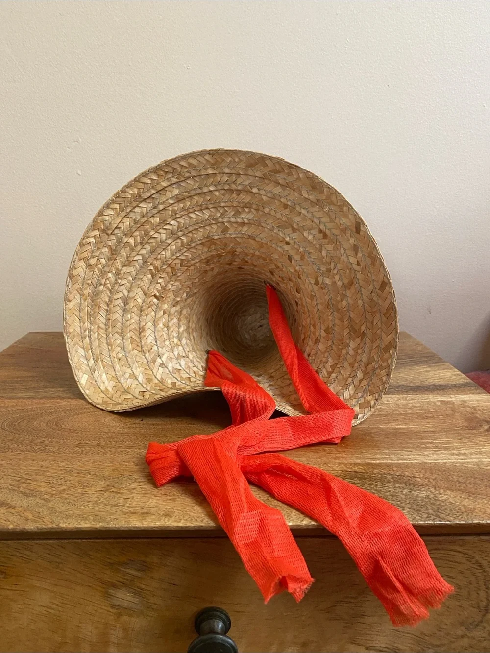 VTG Kitsch Straw Hat Ladies Face Palm Springs - Picture 4 of 9